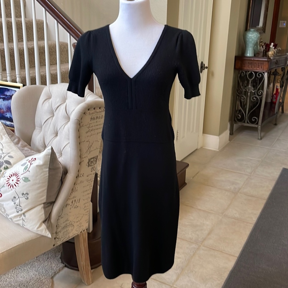 Banana Republic black 100% merino wool dress.